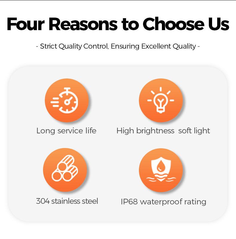 Four reasons to choose a product with icons and text on a white background