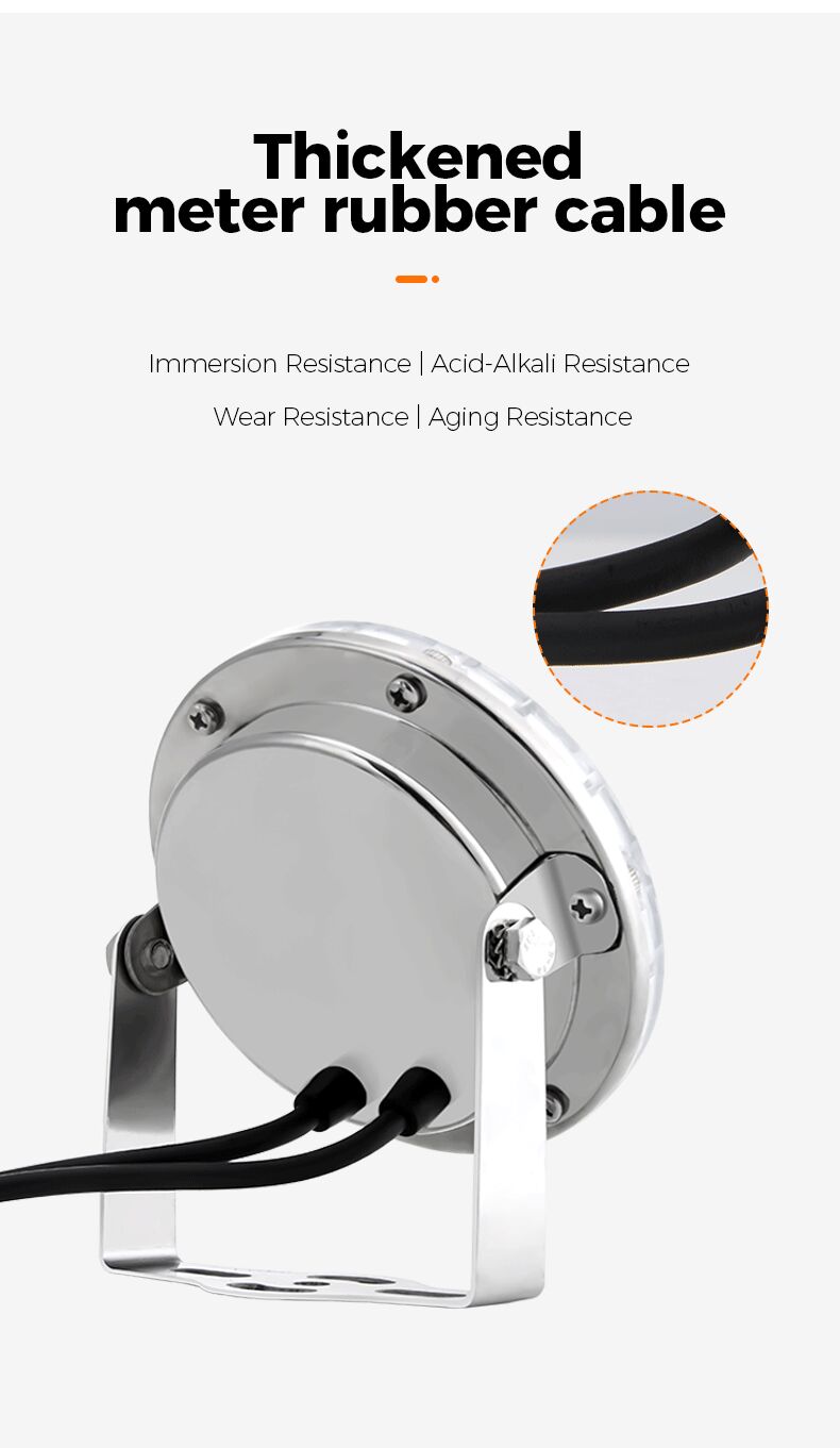 Metallic device with thickened meter rubber cable on a white background