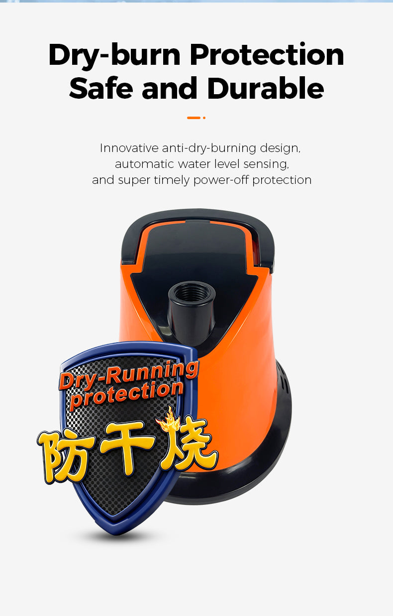 Dry-burn Protection Safe and Durable Innovative anti-dry-burning design automatic water level sensing and super timely power-off protection