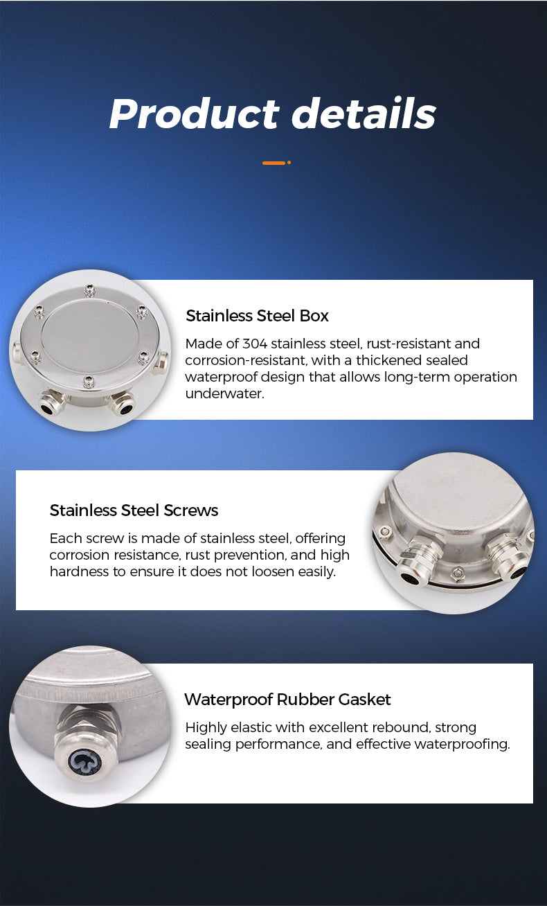 Waterproof Stainless Steel Junction Box for Outdoor & Underwater Wiring