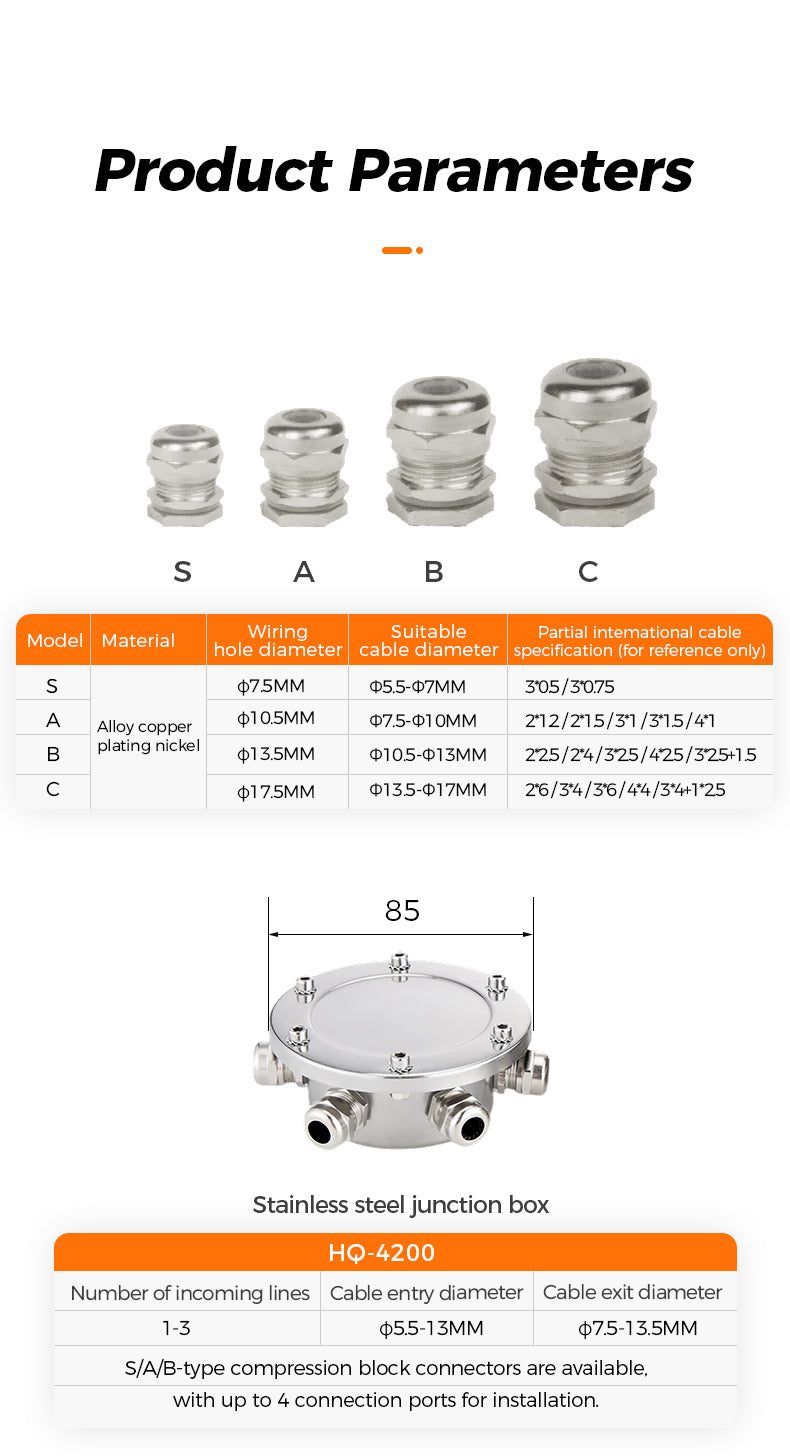 Waterproof Stainless Steel Junction Box for Outdoor & Underwater Wiring