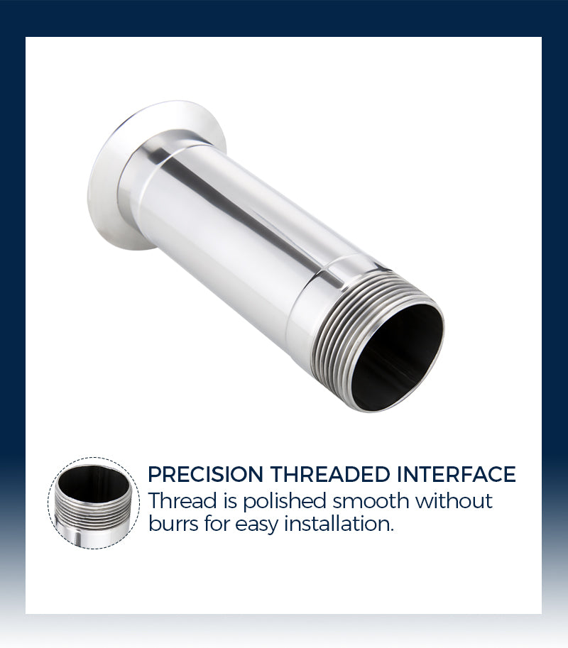Precision threaded interface, threads are polished smoothly and burrless, easy to install.