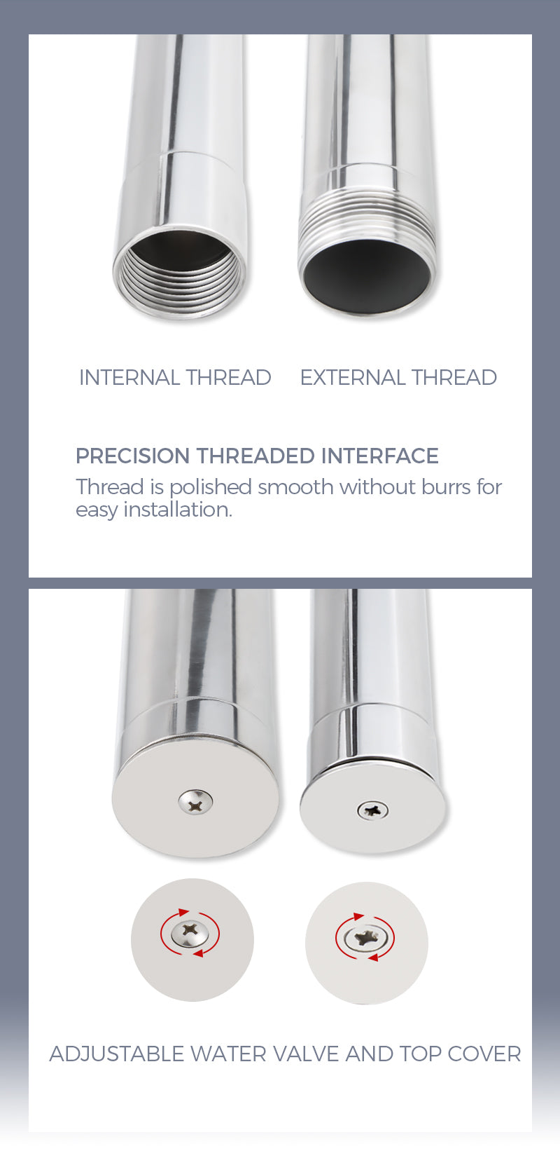MDS Series Trumpet Flower Nozzle | Stainless Steel, Adjustable Water Valve
