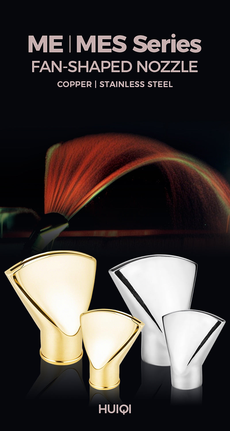 Fan-shaped nozzles in copper and stainless steel