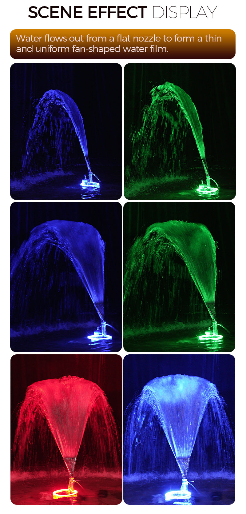 MF fan nozzle tempering effect display