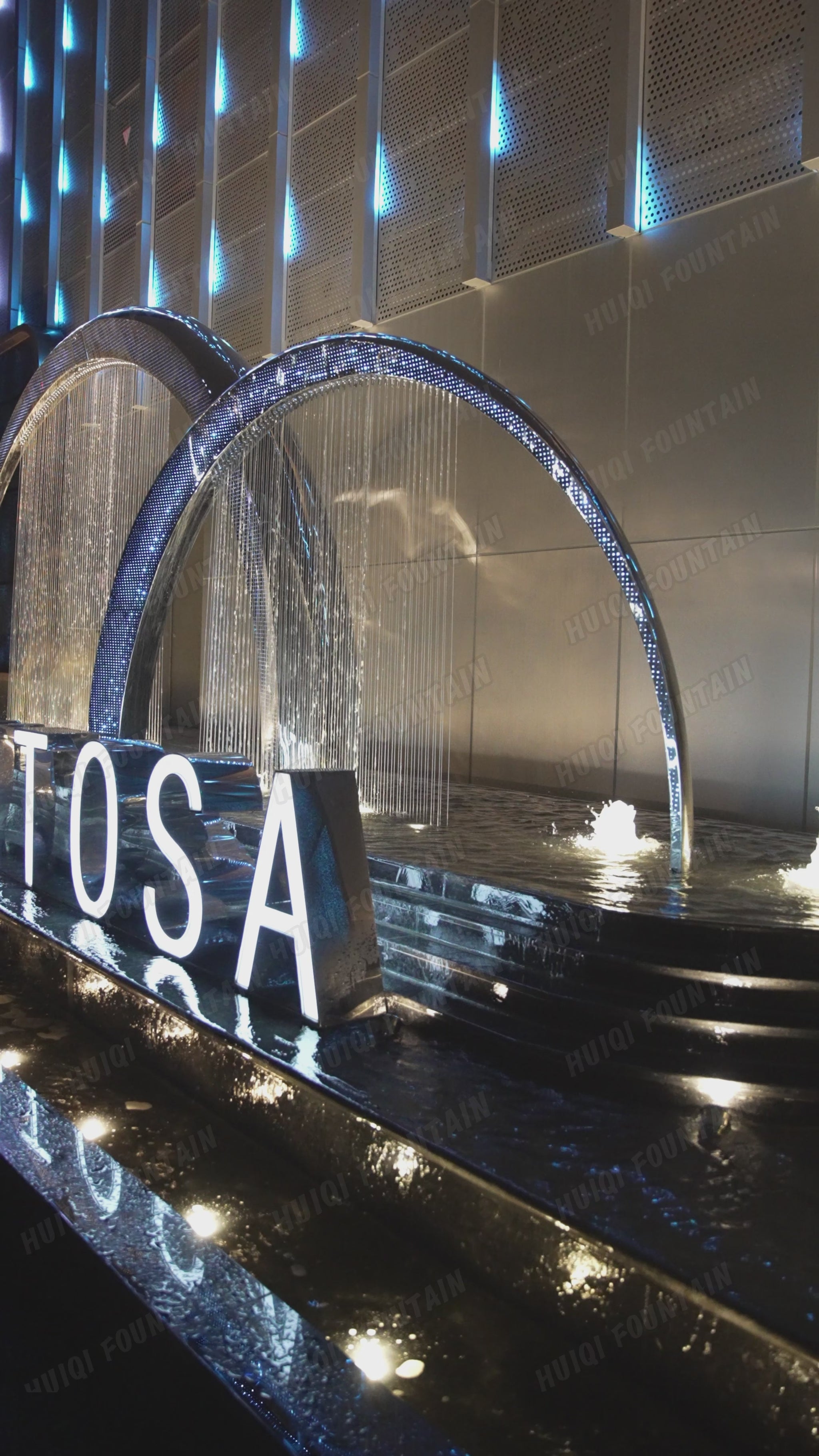 HQ-WFC Stainless Steel Waterfall Curtain - Indoor Outdoor Water Feature