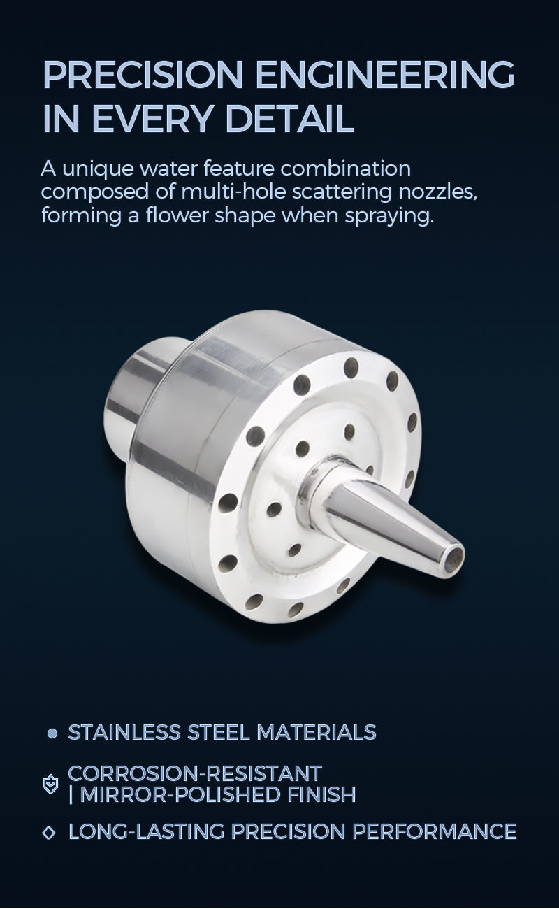 SHS Series Flower Column Nozzle | Stainless Steel, Multi-Hole Scattering, Elegant Water Flow
