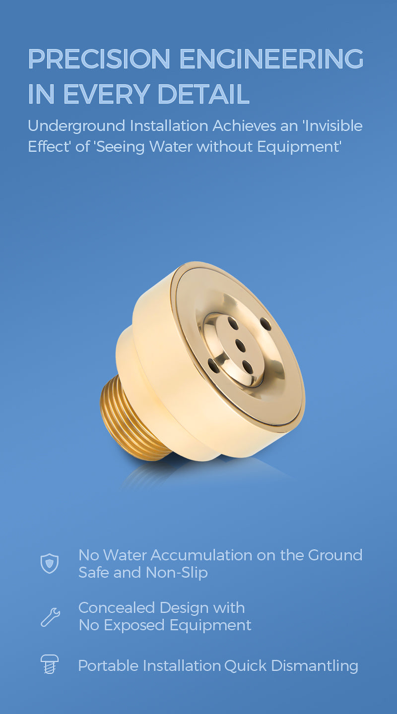 SN Dry Fountain Nozzle | 3-Line Underground Copper Jet