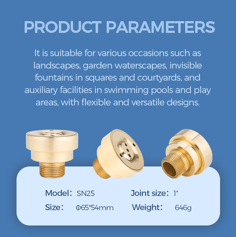 SN Dry Fountain Nozzle | 3-Line Underground Copper Jet | Product parameters 