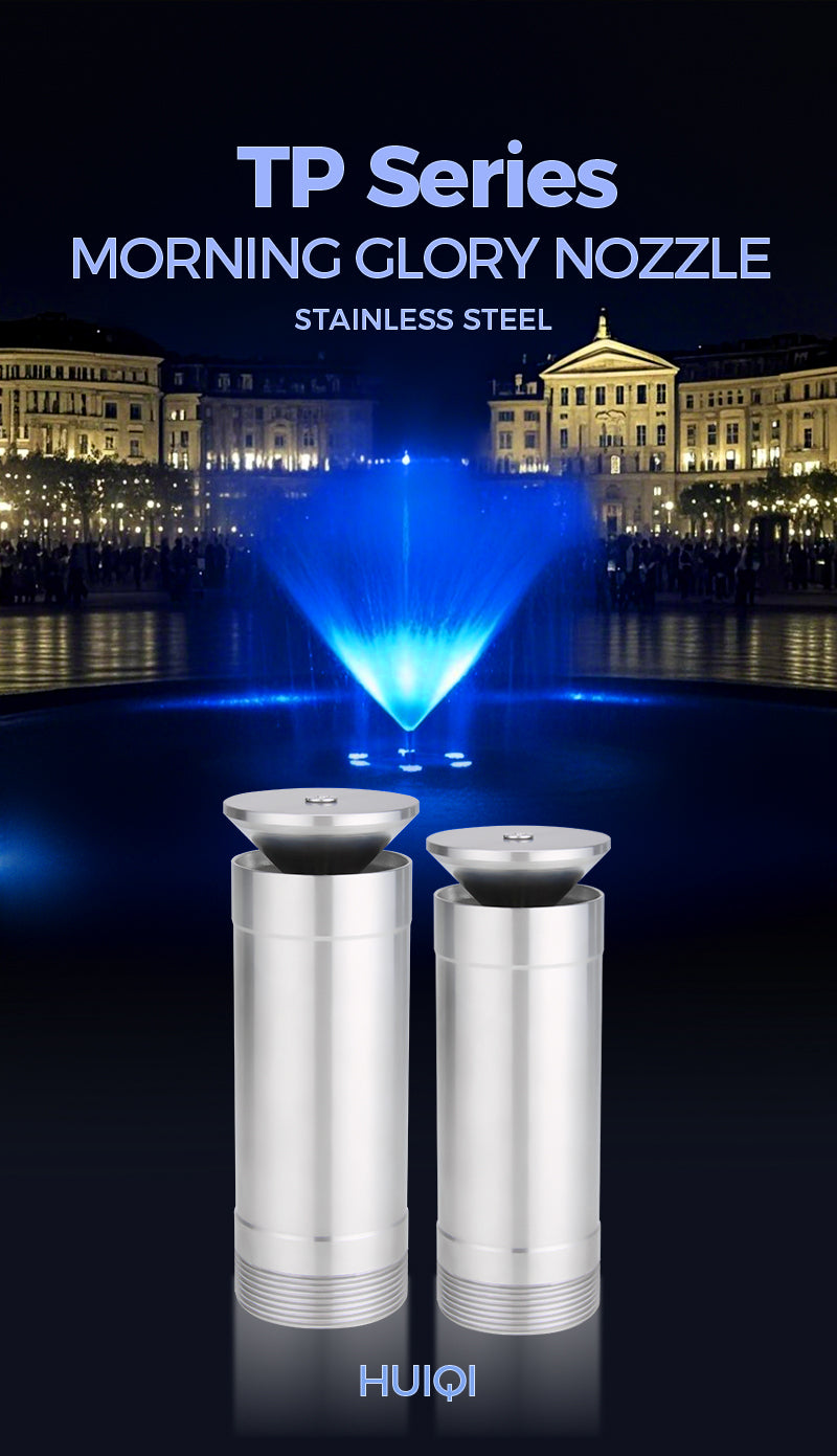 Two stainless steel morning glory nozzles 