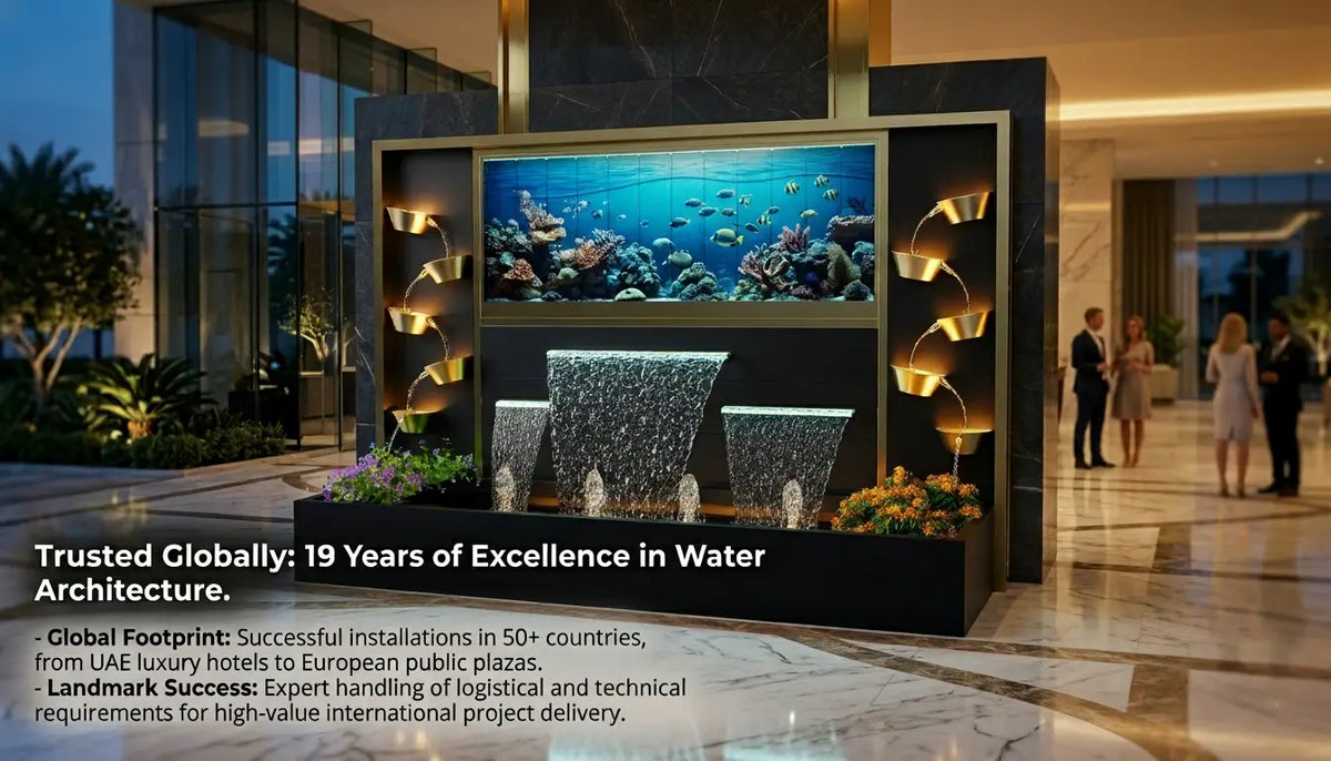 Water feature solution supplier — HuiQi completed project in commercial plaza