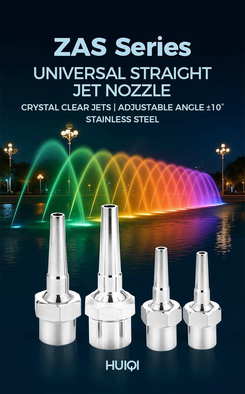 ZAS Series universal straight jet nozzles Crystal clear nozzle | Adjustable angle ±10° | Stainless steel